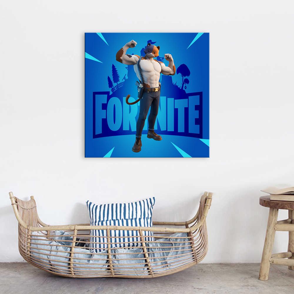 Blue Fornite 1 Piece HD Multi Panel Canvas Wall Art Frame - Original Frame