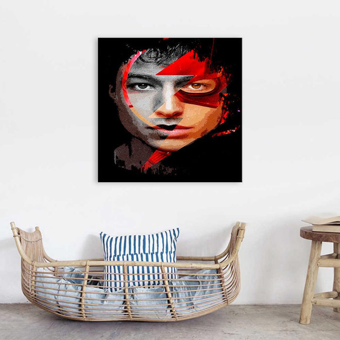 The Flash Ezra Miller Portrait 1 Piece HD Multi Panel Canvas Wall Art Frame - Original Frame