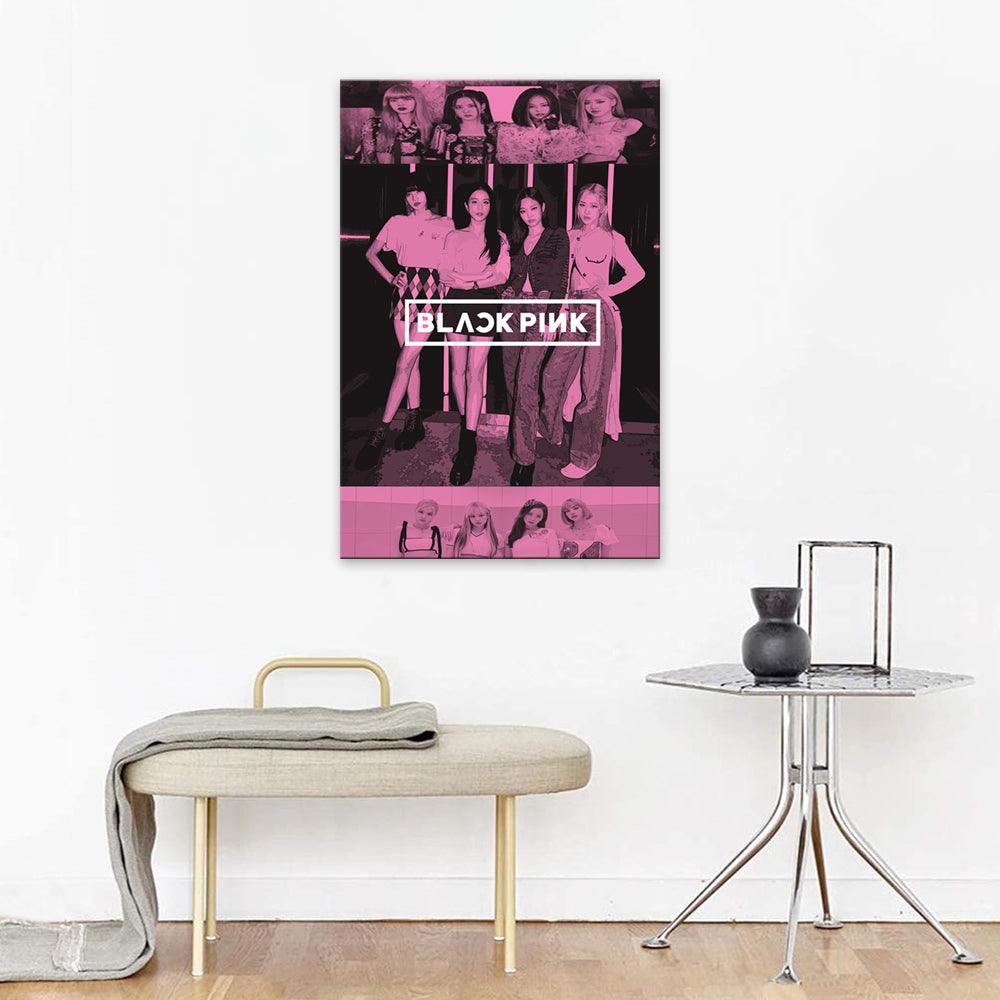 Black Pink 1 Piece HD Multi Panel Canvas Wall Art Frame - Original Frame