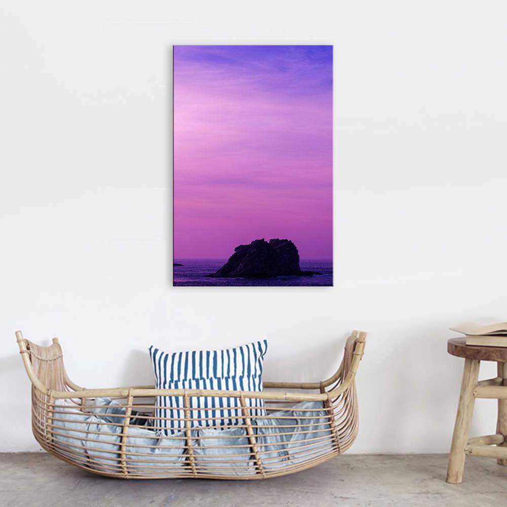The Rock Sunset 1 Piece HD Multi Panel Canvas Wall Art Frame - Original Frame