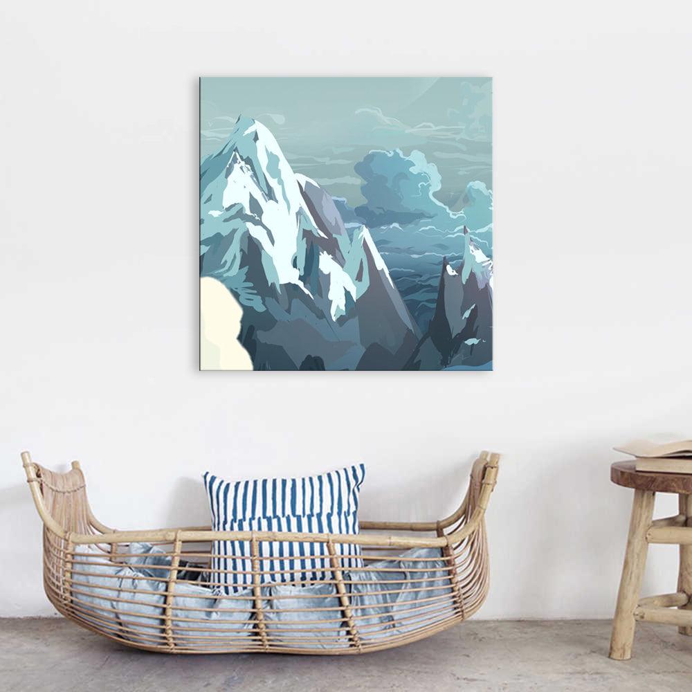 The Abstract Mountains 1 Piece HD Multi Panel Canvas Wall Art Frame - Original Frame