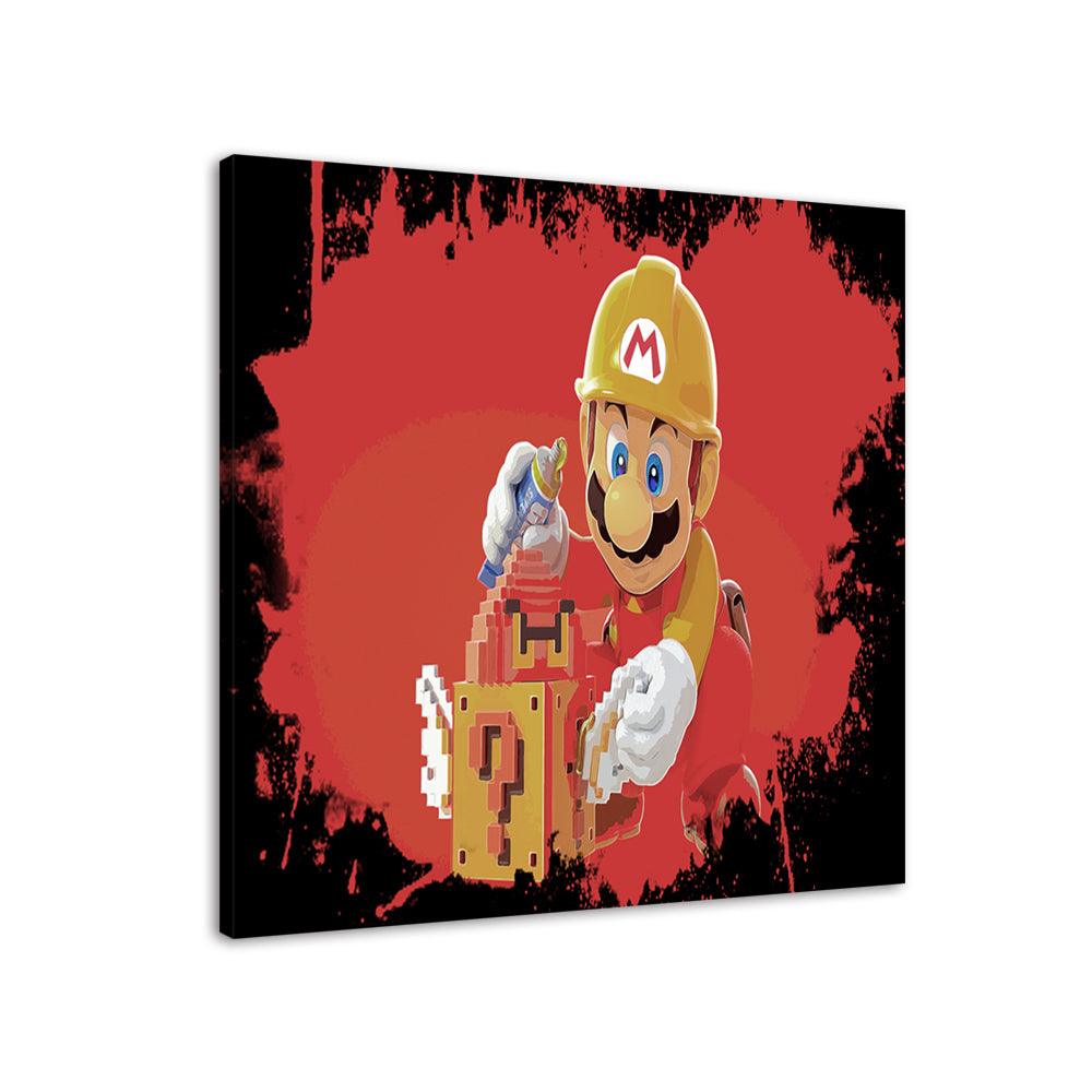 Red Mario Cars 1 Piece HD Multi Panel Canvas Wall Art Frame - Original Frame