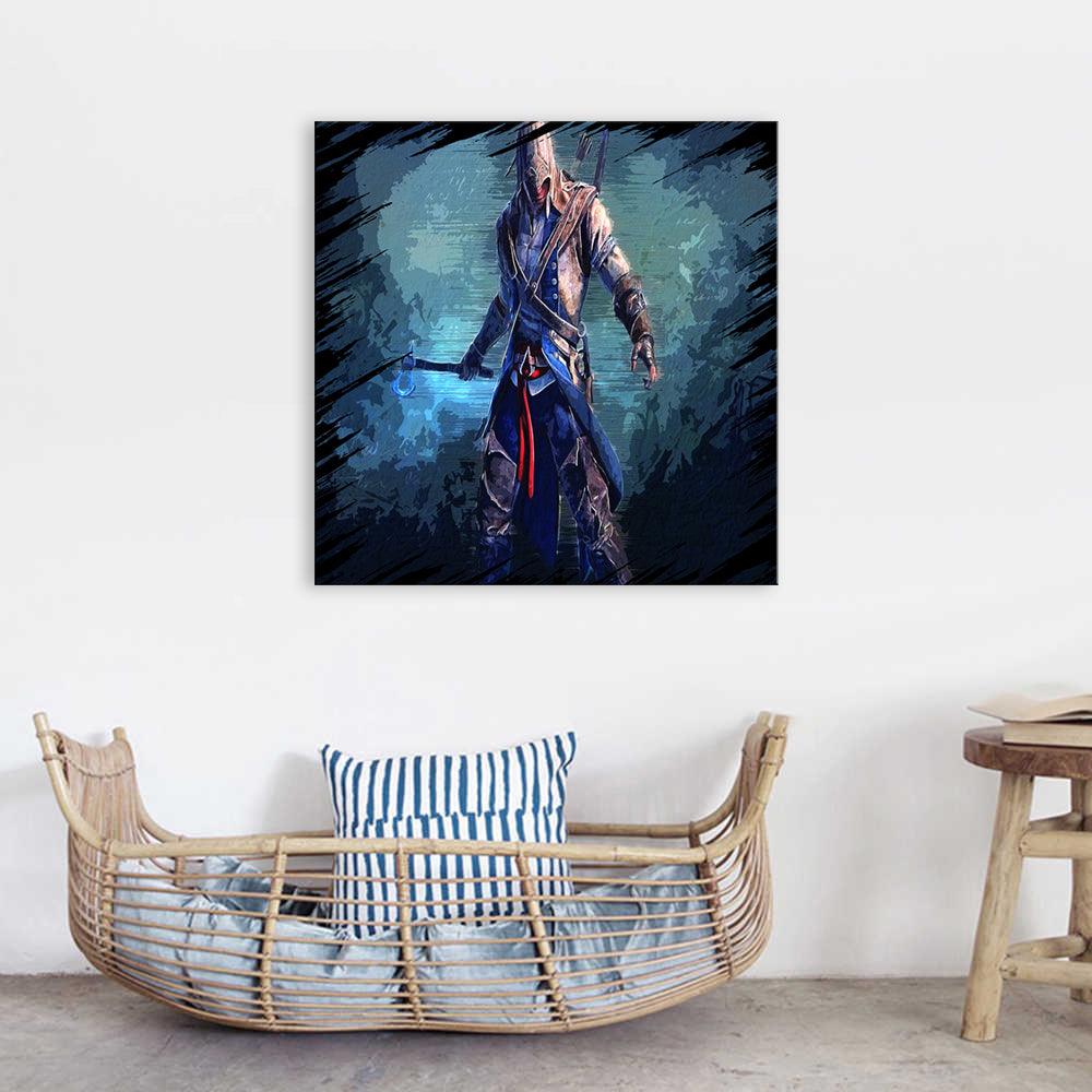 The Blue Hooded Saviour 1 Piece HD Multi Panel Canvas Wall Art Frame - Original Frame