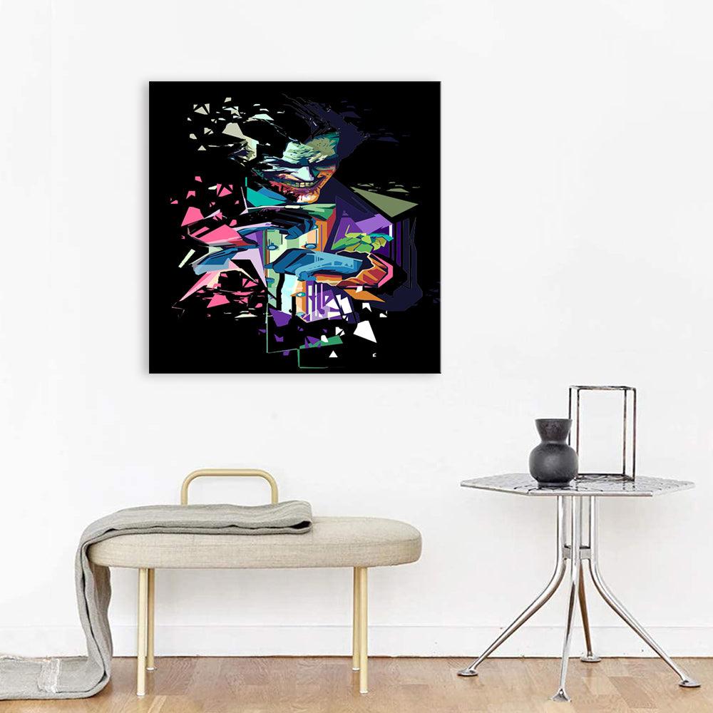 The Abstract Joker Black 1 Piece HD Multi Panel Canvas Wall Art Frame - Original Frame