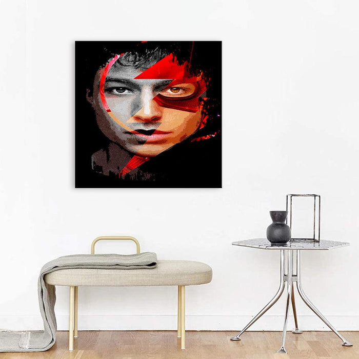 The Flash Ezra Miller Portrait 1 Piece HD Multi Panel Canvas Wall Art Frame - Original Frame