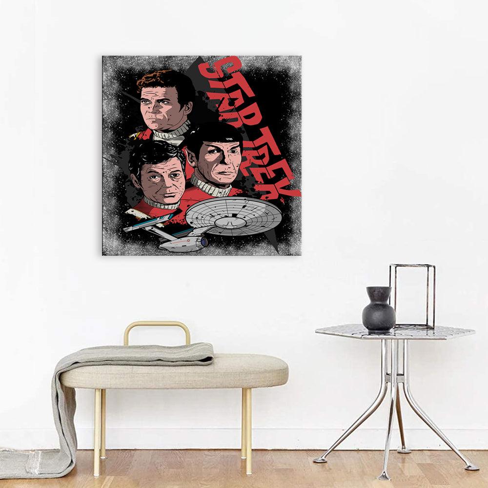 Red Star Trek 1 Piece HD Multi Panel Canvas Wall Art Frame - Original Frame