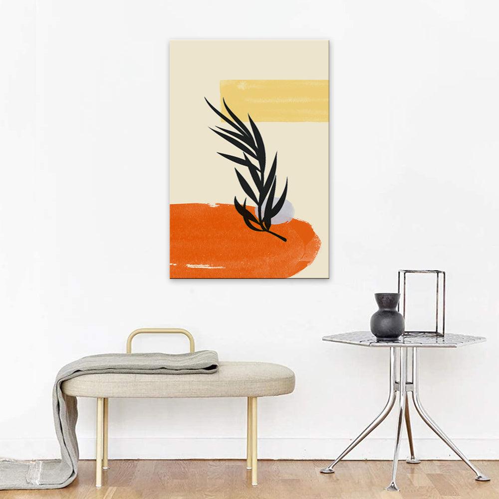 Orange Palm Tree Aesthetic 1 Piece HD Multi Panel Canvas Wall Art Frame - Original Frame