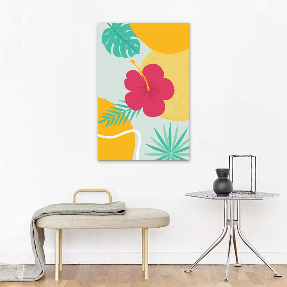 The Abstract Summer Flower 1 Piece HD Multi Panel Canvas Wall Art Frame - Original Frame