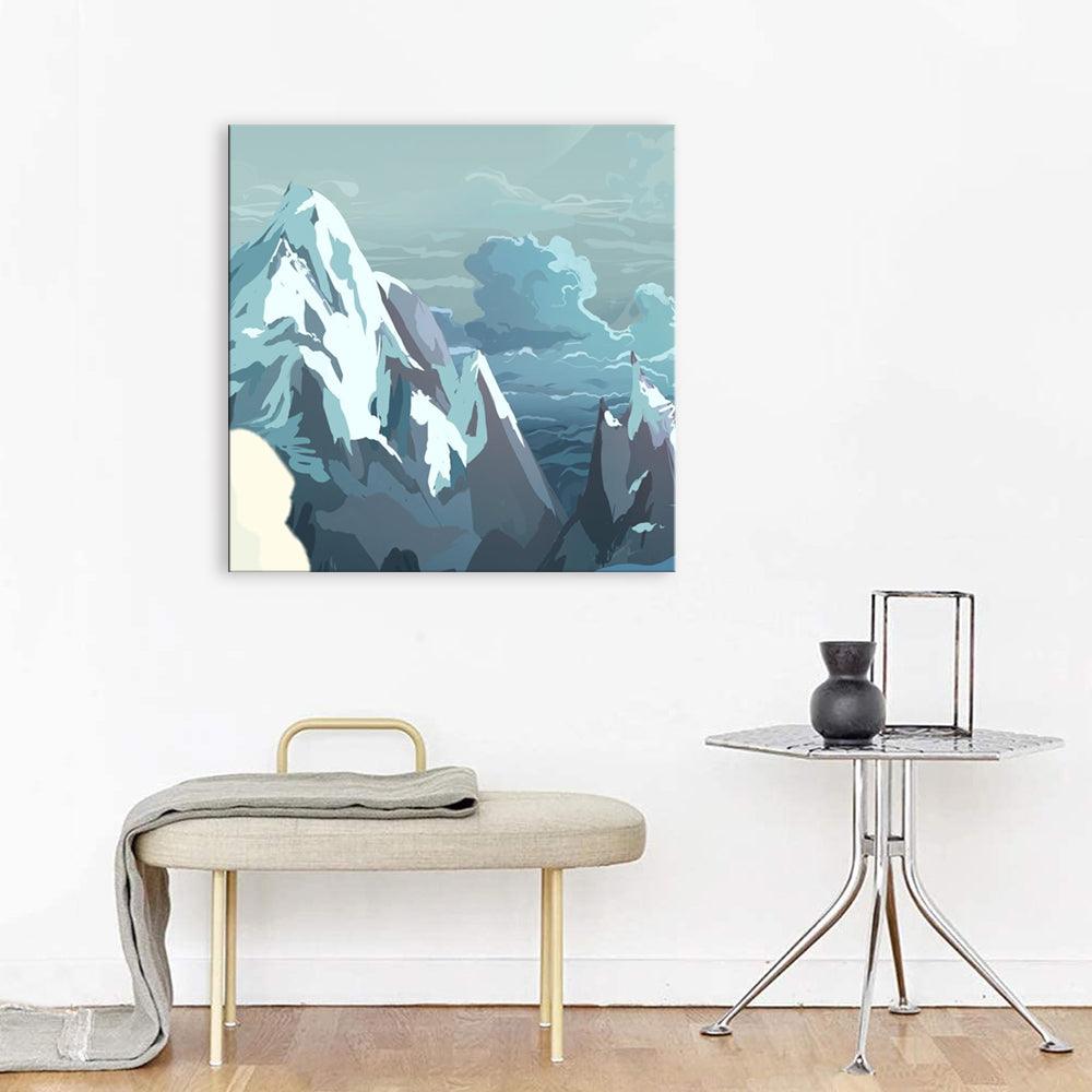 The Icy Mountain 1 Piece HD Multi Panel Canvas Wall Art Frame - Original Frame