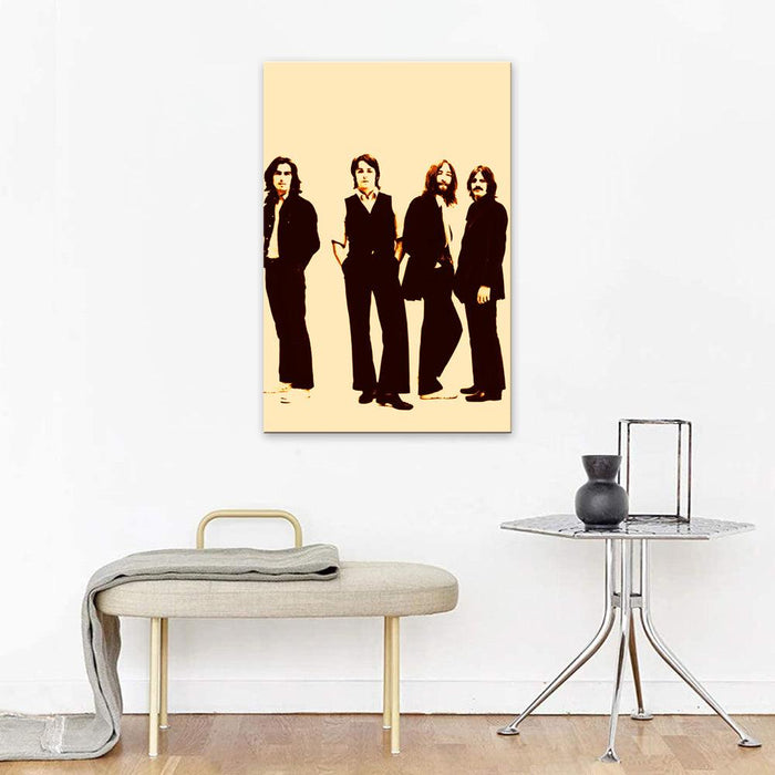The Beatles Brown Vintage 1 Piece HD Multi Panel Canvas Wall Art Frame