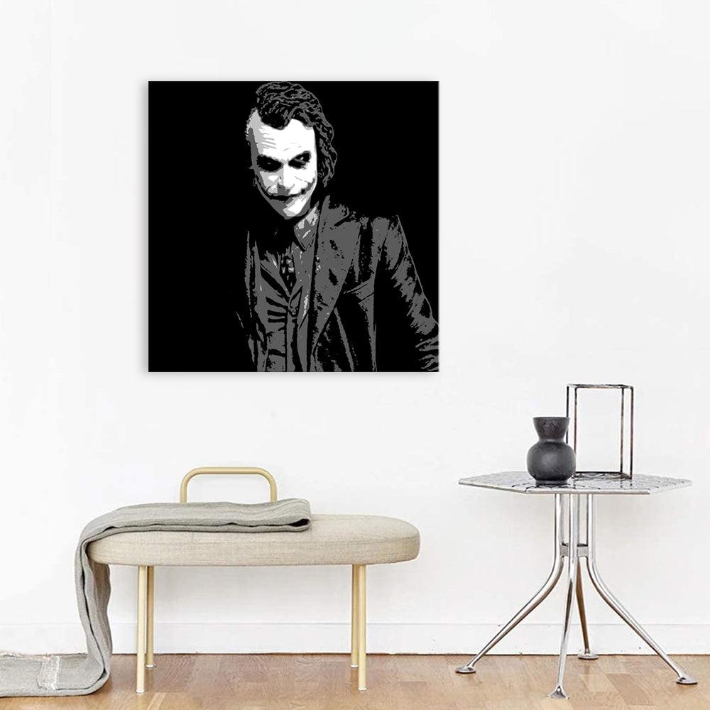 The Joker Black And White 1 Piece HD Multi Panel Canvas Wall Art Frame - Original Frame