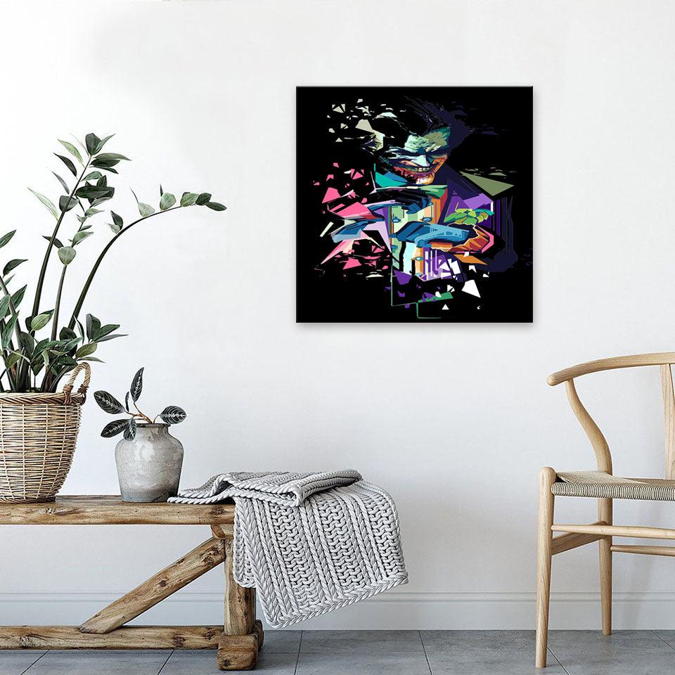 The Abstract Joker Black 1 Piece HD Multi Panel Canvas Wall Art Frame - Original Frame