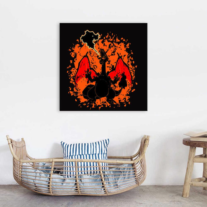 Orange Dragon 1 Piece HD Multi Panel Canvas Wall Art Frame - Original Frame