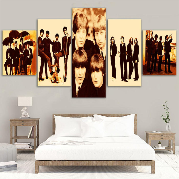 Beatles 5 Piece HD Multi Panel Canvas Wall Art Frame - Original Frame