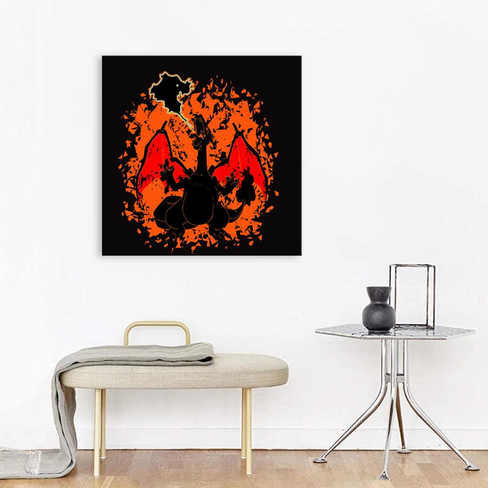 Orange Dragon 1 Piece HD Multi Panel Canvas Wall Art Frame - Original Frame