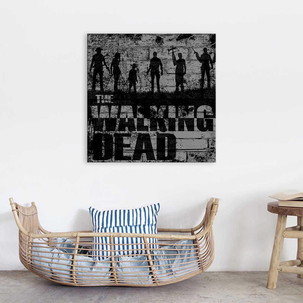 Black & White The Walking Dead 1 Piece HD Multi Panel Canvas Wall Art Frame - Original Frame