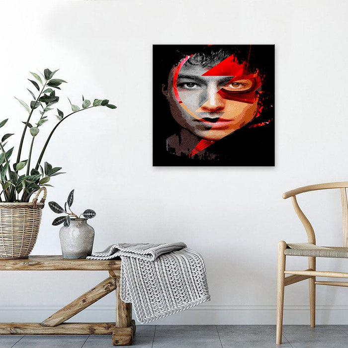 The Flash Ezra Miller Portrait 1 Piece HD Multi Panel Canvas Wall Art Frame - Original Frame