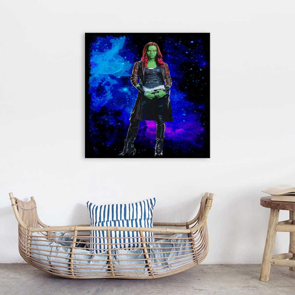 Gamora Guardians Of The Galaxy 1 Piece HD Multi Panel Canvas Wall Art Frame - Original Frame