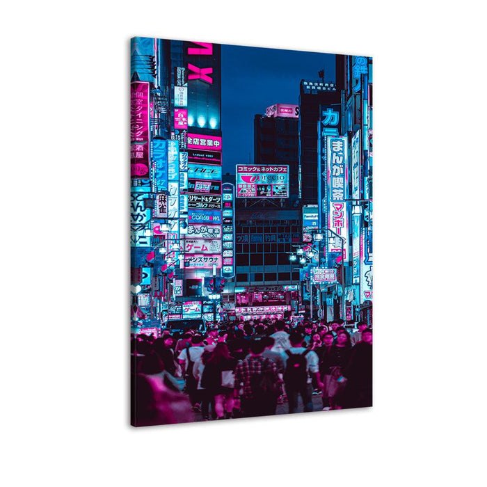 Purple City Lights 1 Piece HD Multi Panel Canvas Wall Art Frame