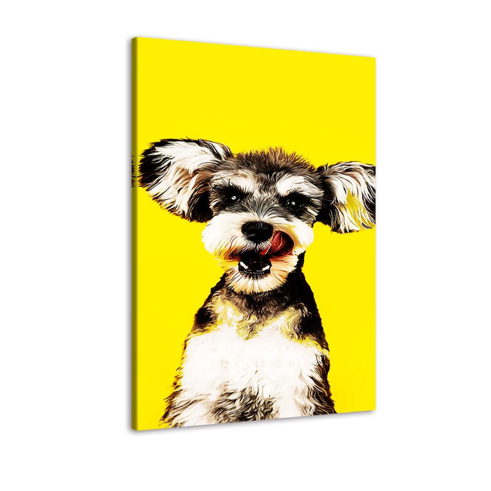The Happy Yellow Dog 1 Piece HD Multi Panel Canvas Wall Art Frame - Original Frame