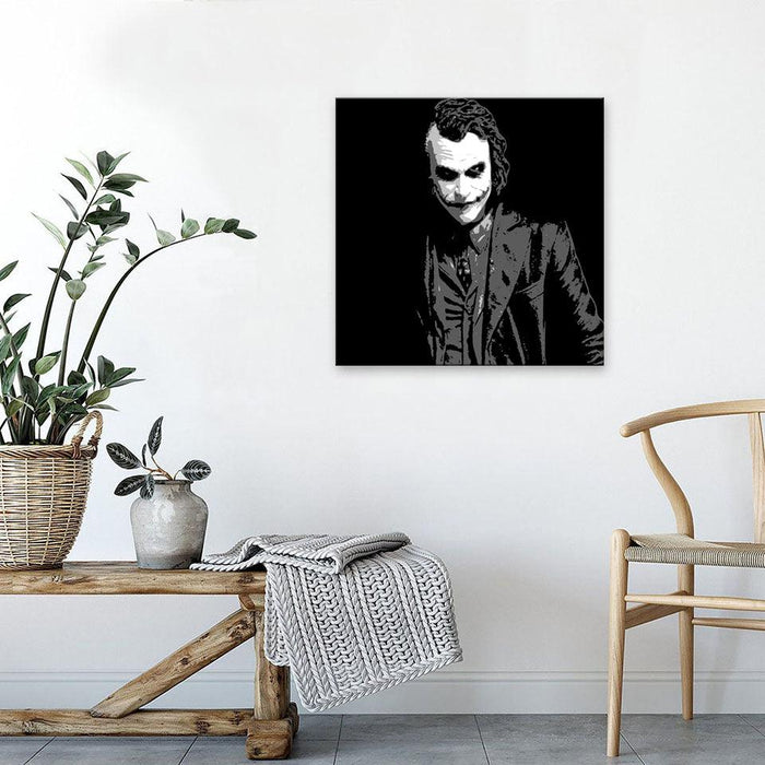 The Joker Black And White 1 Piece HD Multi Panel Canvas Wall Art Frame - Original Frame