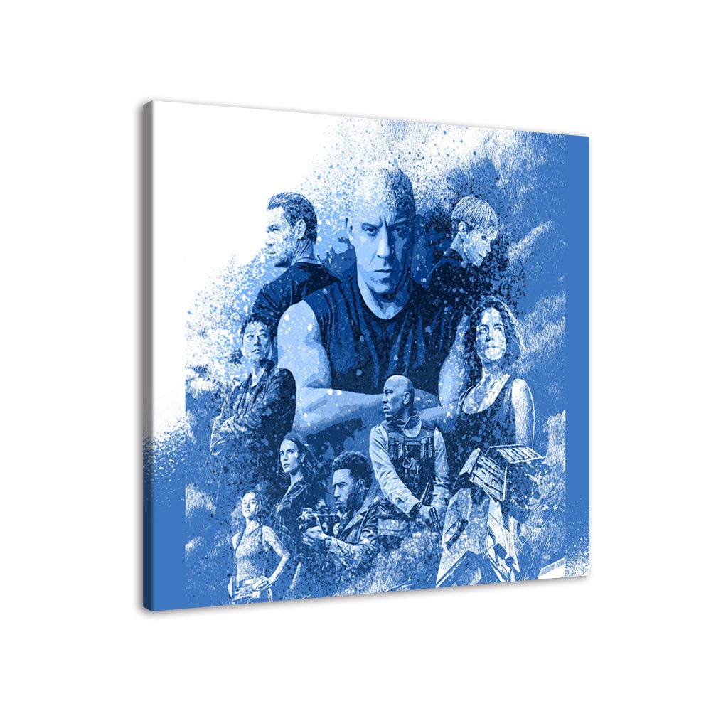 Blue Fast & Furious 1 Piece HD Multi Panel Canvas Wall Art Frame - Original Frame