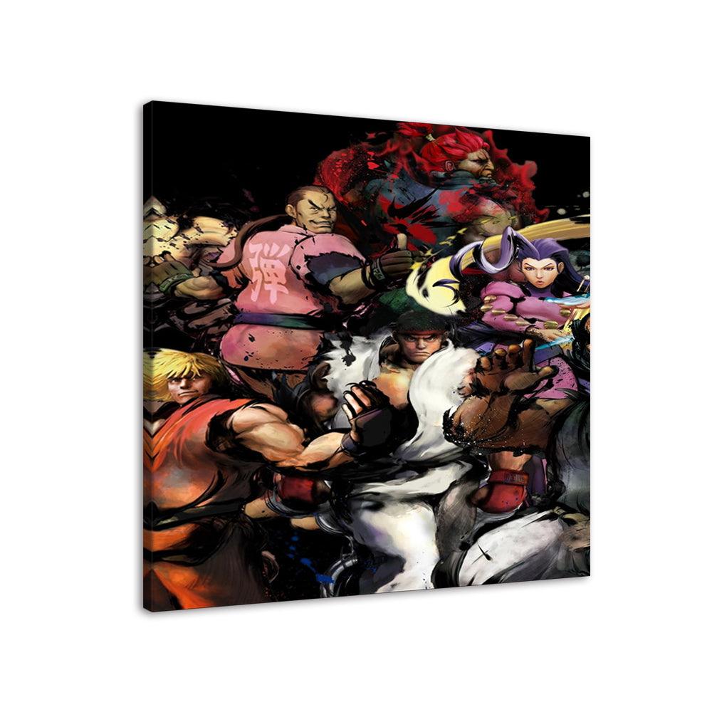 Cartoon Fighters Collage 1 Piece HD Multi Panel Canvas Wall Art Frame - Original Frame