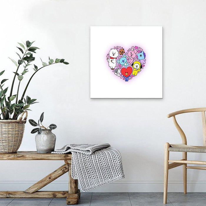 Cartoon Heart 1 Piece HD Multi Panel Canvas Wall Art Frame - Original Frame