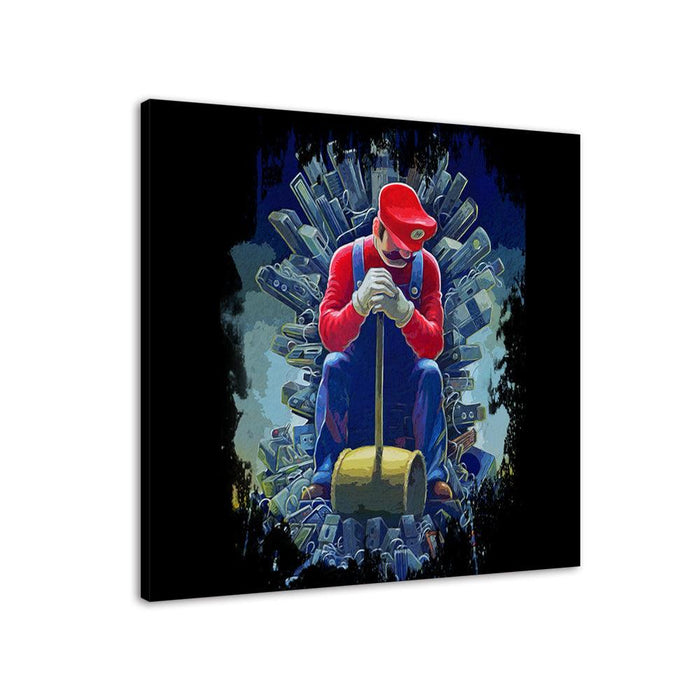 Mario Hammer Cartoon 1 Piece HD Multi Panel Canvas Wall Art Frame - Original Frame