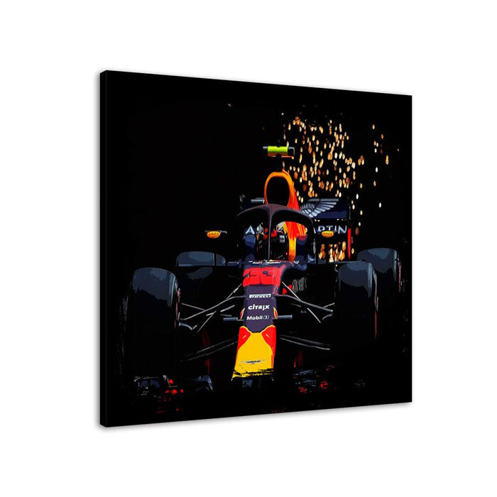 The Orange Formula One Car Portrait 1 Piece HD Multi Panel Canvas Wall Art Frame