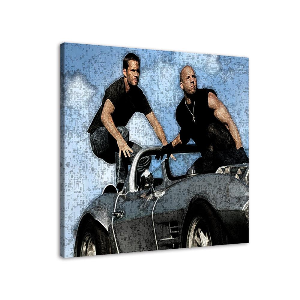 Dominic Toretto And Brian O´Conner 1 Piece HD Multi Panel Canvas Wall Art Frame - Original Frame