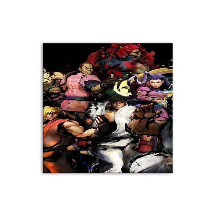 Cartoon Fighters Collage 1 Piece HD Multi Panel Canvas Wall Art Frame