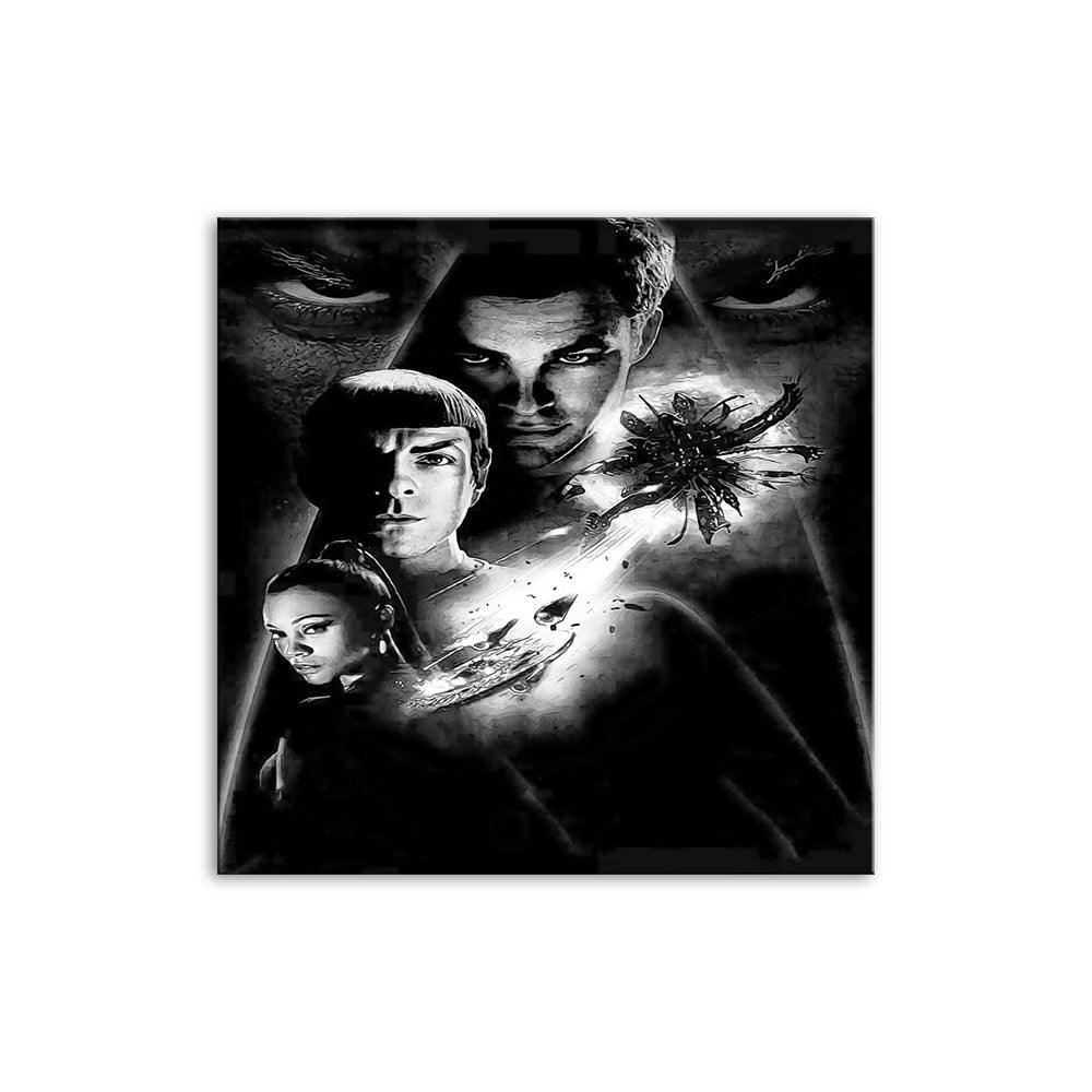 Black & White Star Trek 1 Piece HD Multi Panel Canvas Wall Art Frame - Original Frame