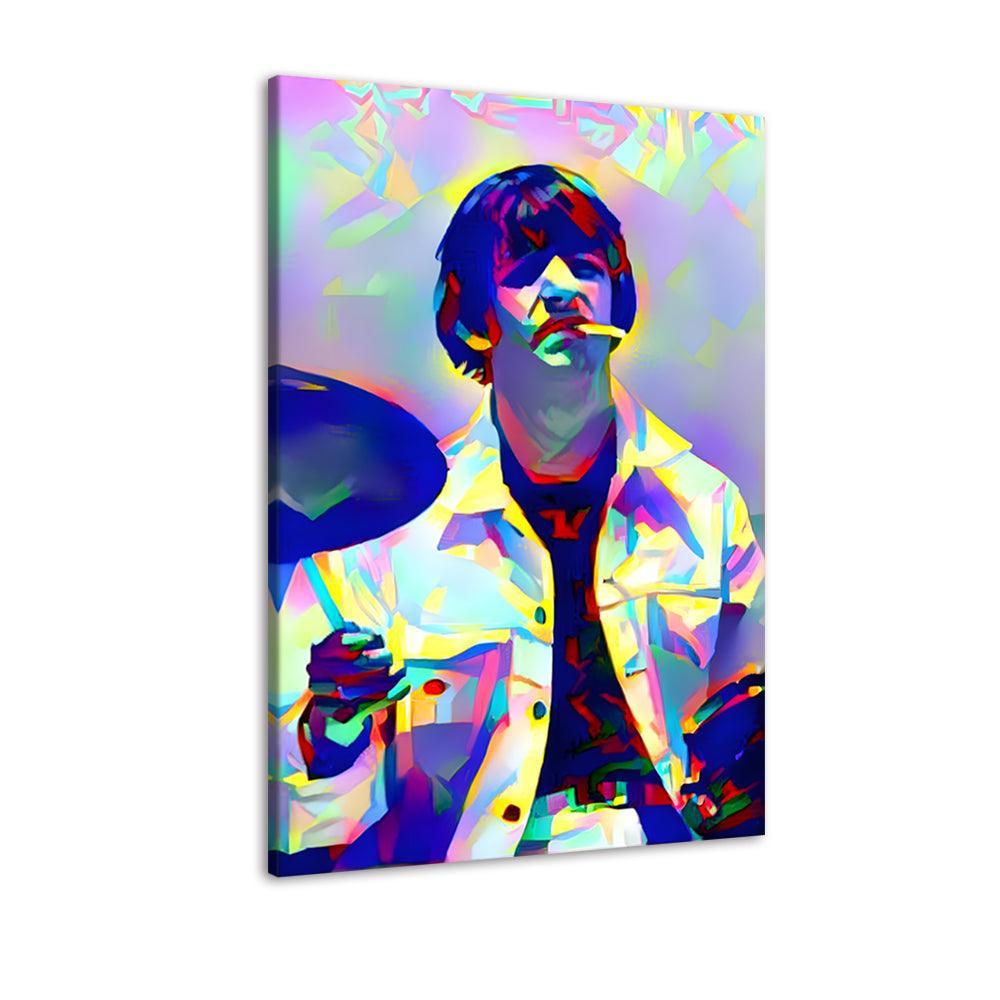 Colorful Drums The Beatles 1 Piece HD Multi Panel Canvas Wall Art Frame - Original Frame