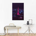 Purple Paris Landscape 1 Piece HD Multi Panel Canvas Wall Art - Original Frame