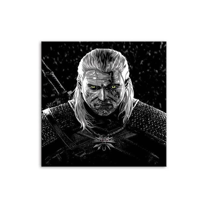 Black And White Warrior Portrait 1 Piece HD Multi Panel Canvas Wall Art Frame - Original Frame