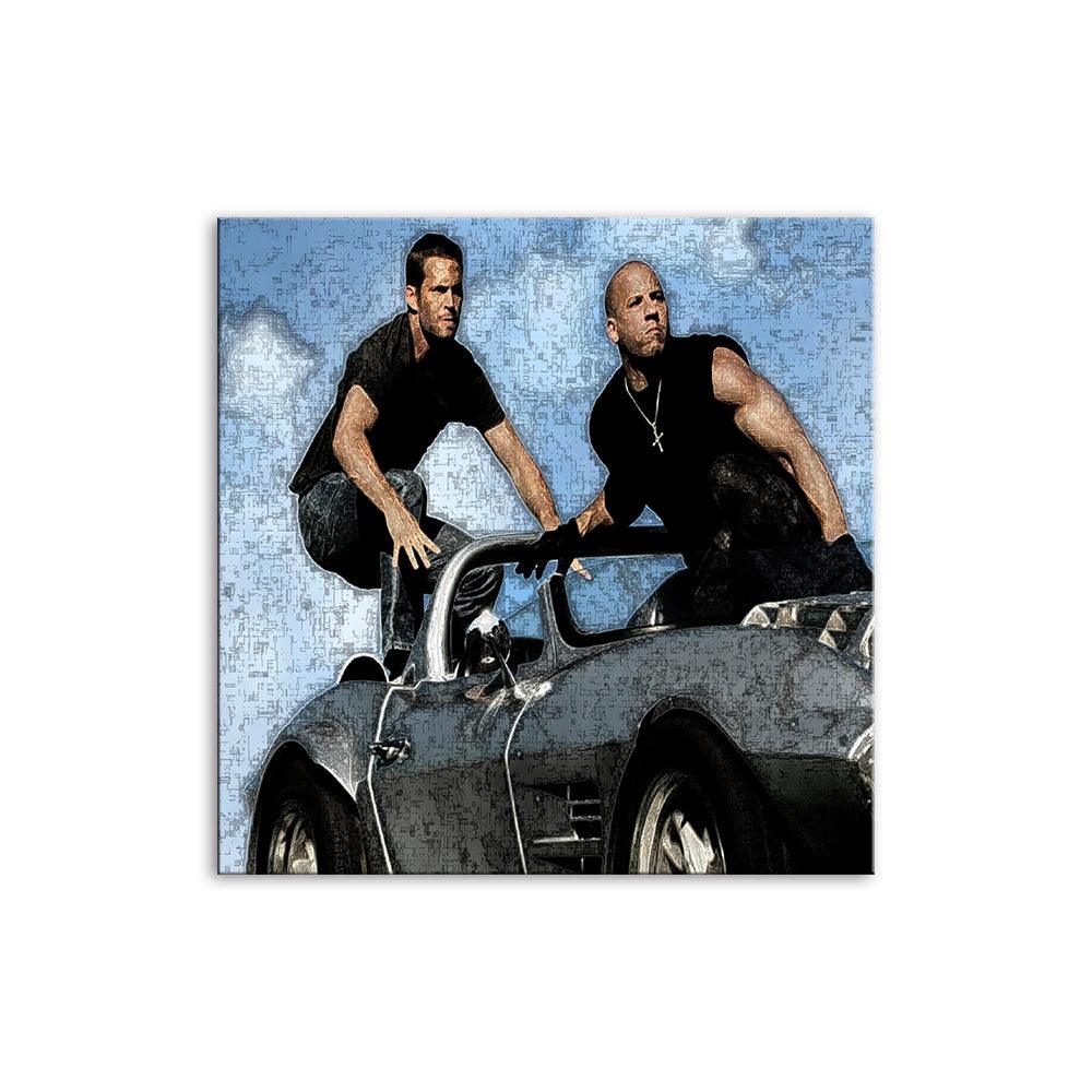 Dominic Toretto And Brian O´Conner 1 Piece HD Multi Panel Canvas Wall Art Frame - Original Frame