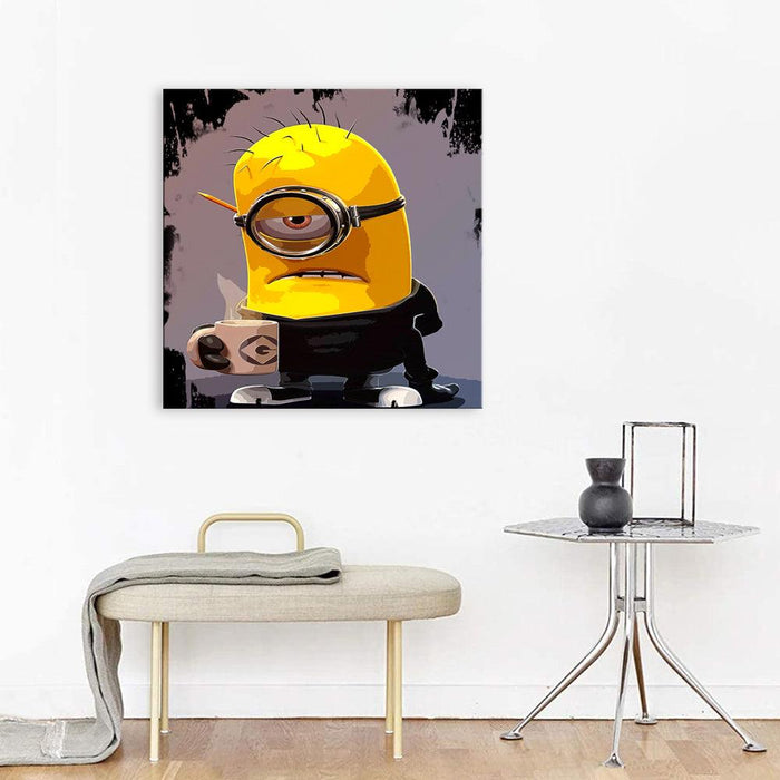 Coffee The Minions 1 Piece HD Multi Panel Canvas Wall Art Frame - Original Frame