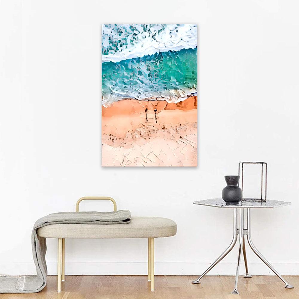 The Abstract Minimalist Seashore 1 Piece HD Multi Panel Canvas Wall Art Frame - Original Frame