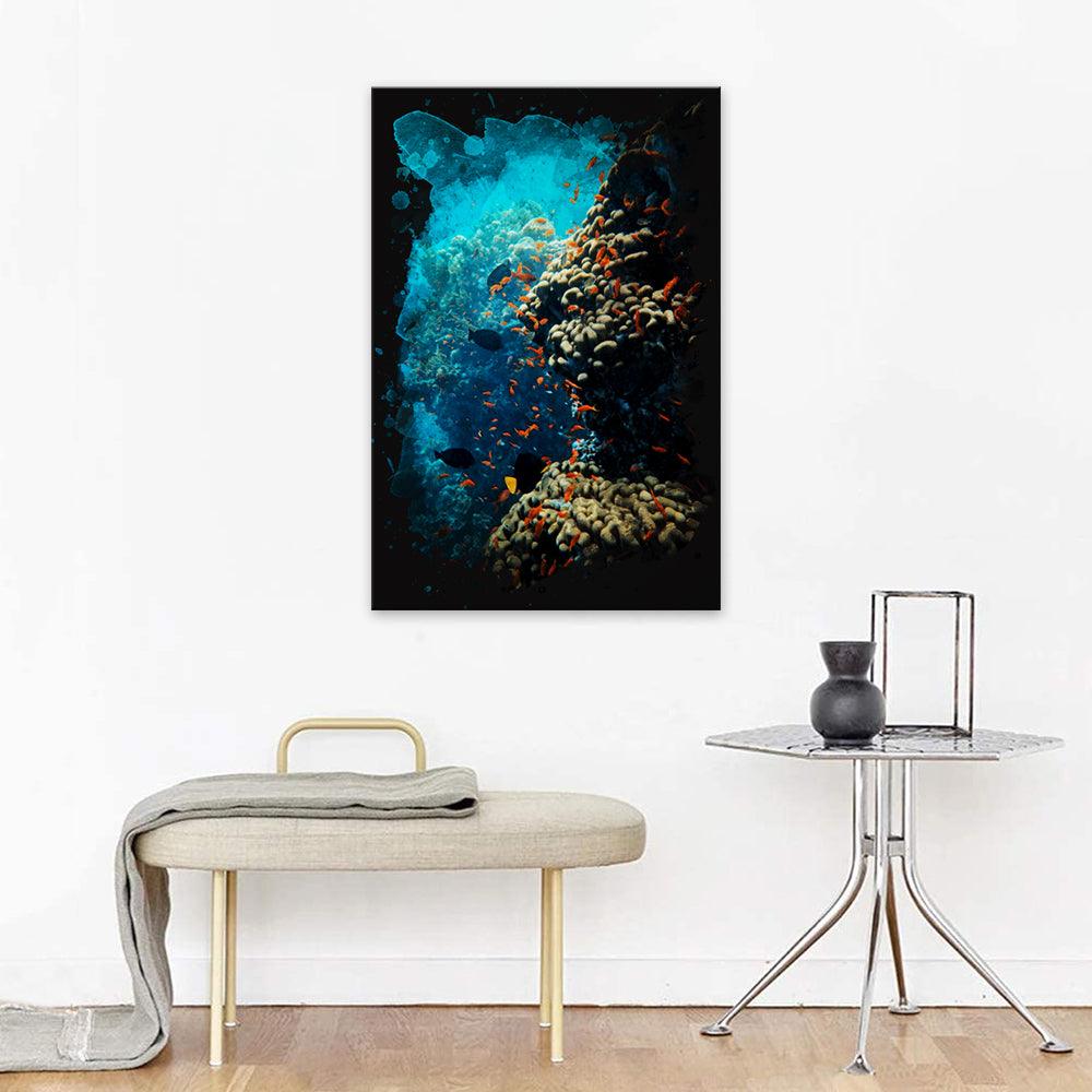 The Deep Coral 1 Piece HD Multi Panel Canvas Wall Art Frame - Original Frame