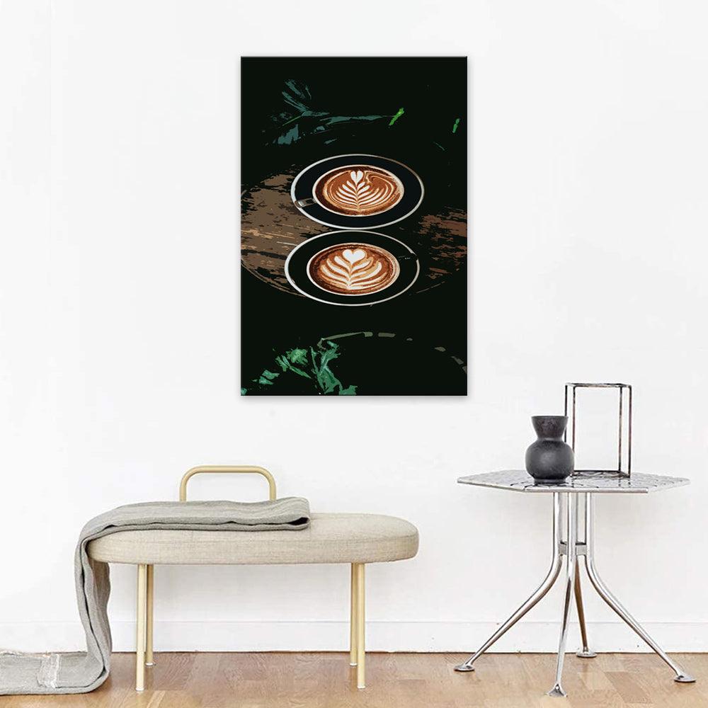 The Abstract Coffee Leaves 1 Piece HD Multi Panel Canvas Wall Art Frame - Original Frame