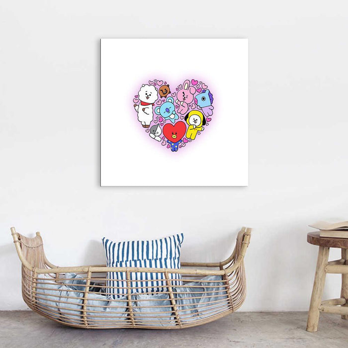 Cartoon Heart 1 Piece HD Multi Panel Canvas Wall Art Frame - Original Frame