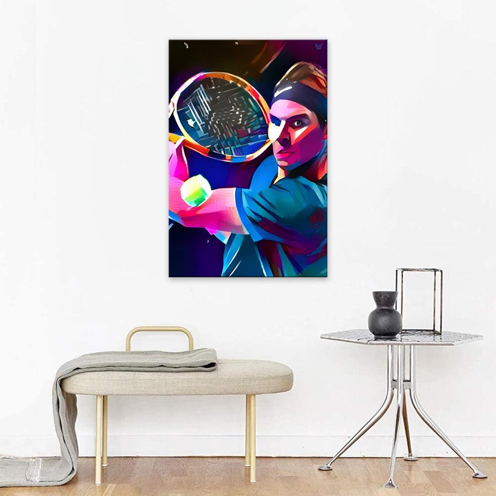 Abstract Portrait Tennis Player 1 Piece HD Multi Panel Canvas Wall Art Frame - Original Frame