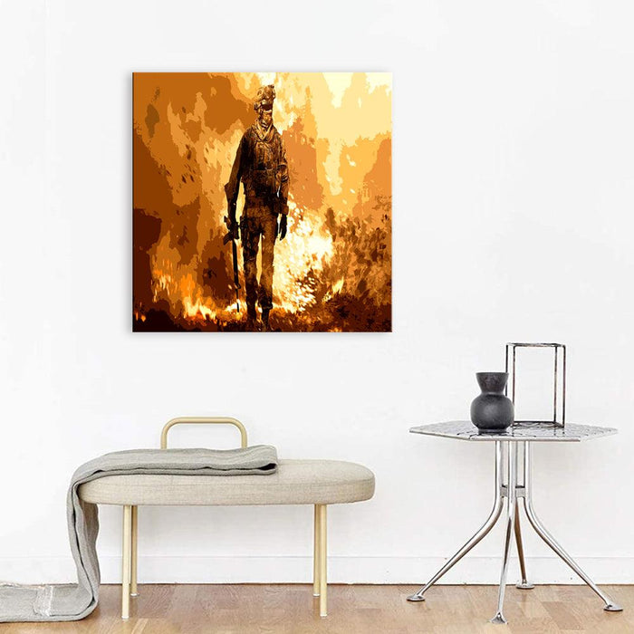 Fire Military 1 Piece HD Multi Panel Canvas Wall Art Frame - Original Frame