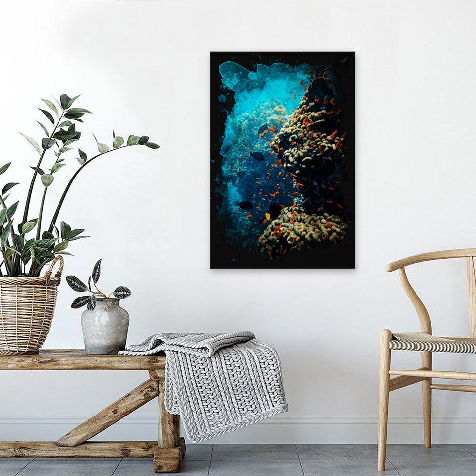 The Deep Coral 1 Piece HD Multi Panel Canvas Wall Art Frame - Original Frame
