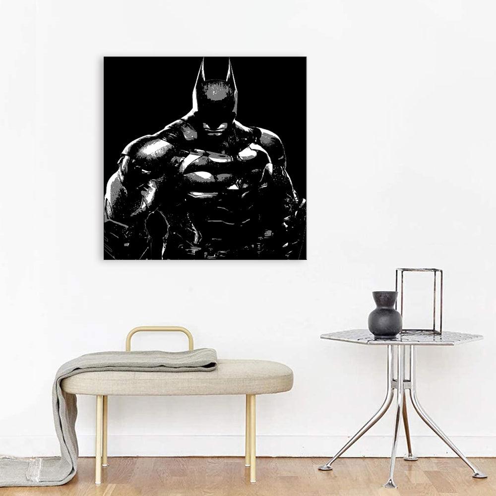 The Batman Black & White 1 Piece HD Multi Panel Canvas Wall Art Frame - Original Frame