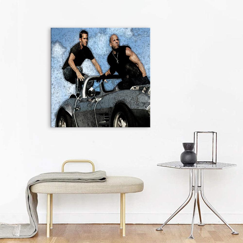 Dominic Toretto And Brian O´Conner 1 Piece HD Multi Panel Canvas Wall Art Frame - Original Frame