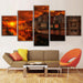 Sunset In Netherlands 5 Piece HD Multi Panel Canvas Wall Art Frame - Original Frame