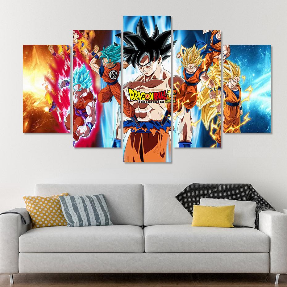 Epic Dragon Ball Z 5 Panel Canvas Art Frame - Original Frame