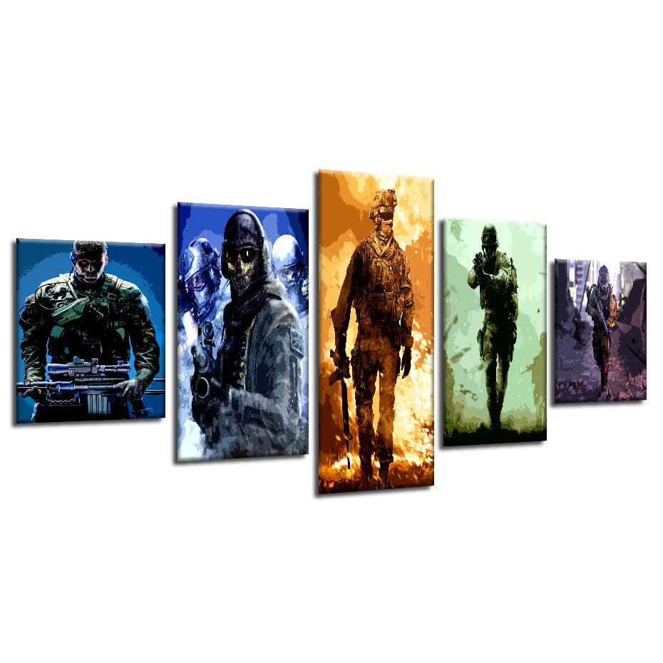 Call Of Duty 5 Piece HD Multi Panel Canvas Wall Art Frame - Original Frame